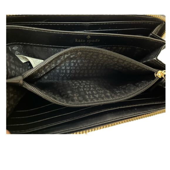 Kate Spade New York Helena Black Leather Studded Zip Around Continental Wallet - Picture 5 of 15